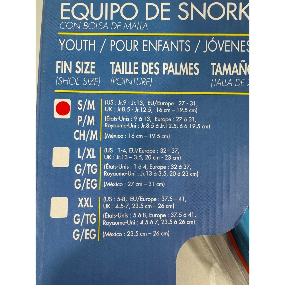 Body Glove Snorkel Set Youth S/M Blue Orange New GoPro Ready Mask Fins Snorkel